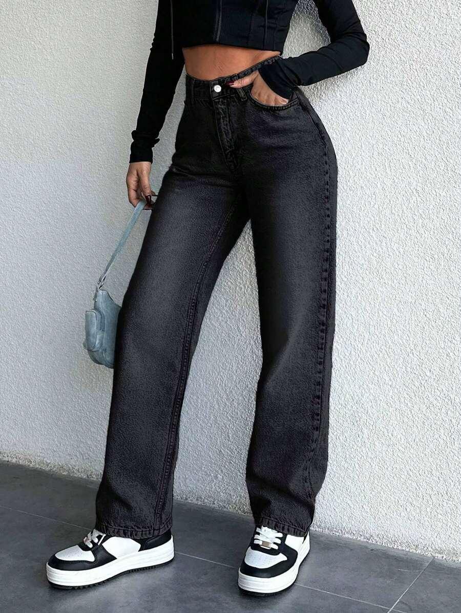 czarne spodnie jeans 