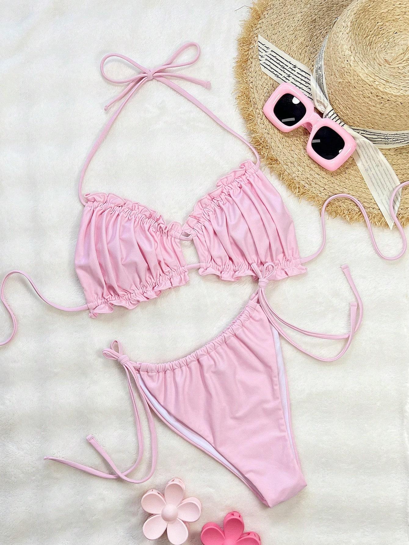 różowa góra od bikini