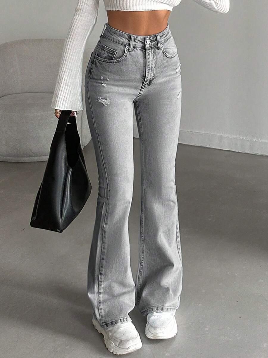 szare spodnie jeans 