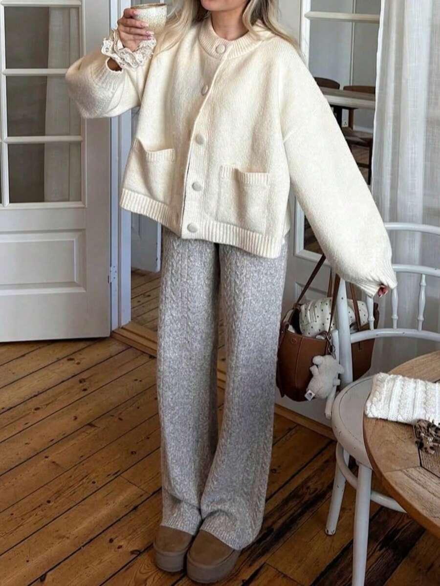 BIAŁY SWETER KARDIGAN 