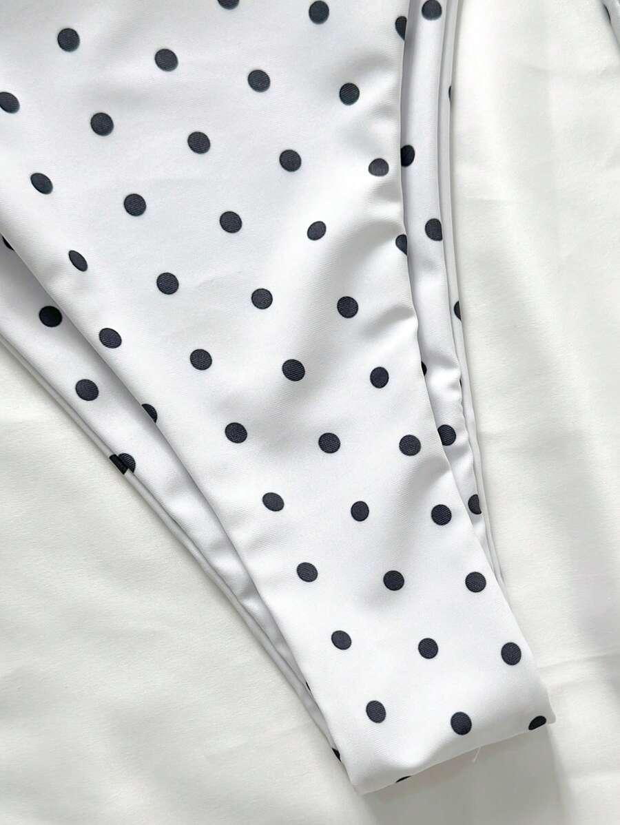 DWUCZĘŚCIOWE BIKINI DAMSKIE W KROPKI 