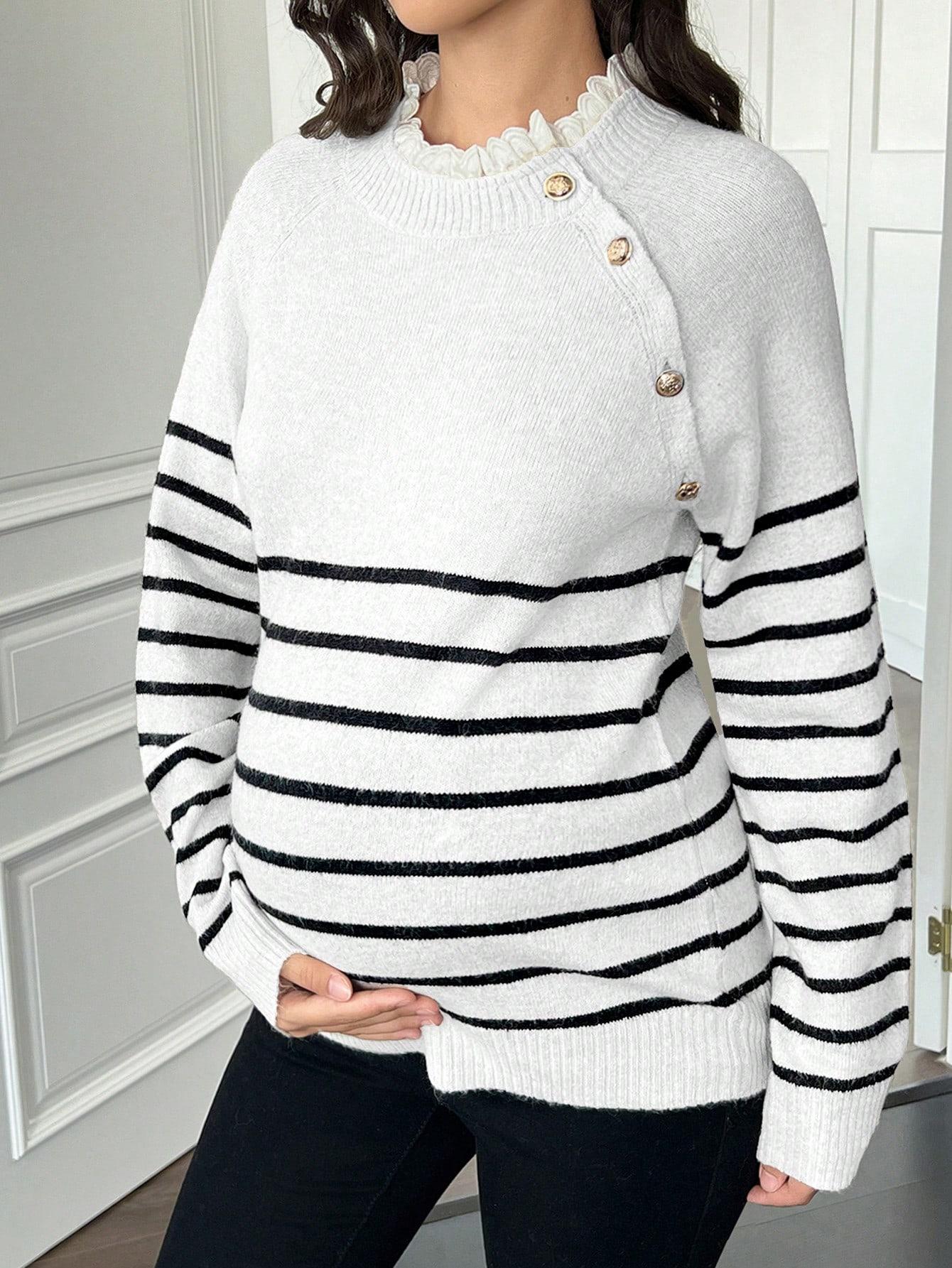 SWETER CIĄŻOWY W PASKI 