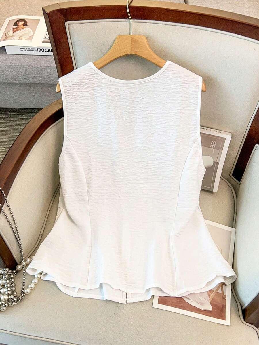 BIAŁA BLUZKA V-NECK KORONKA 