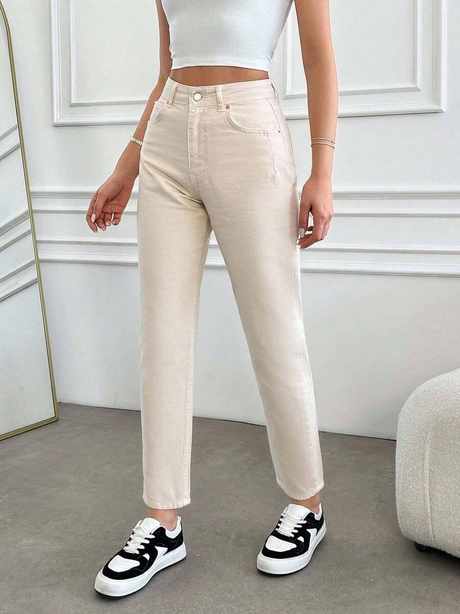 spodnie mom jeans wysoki stan