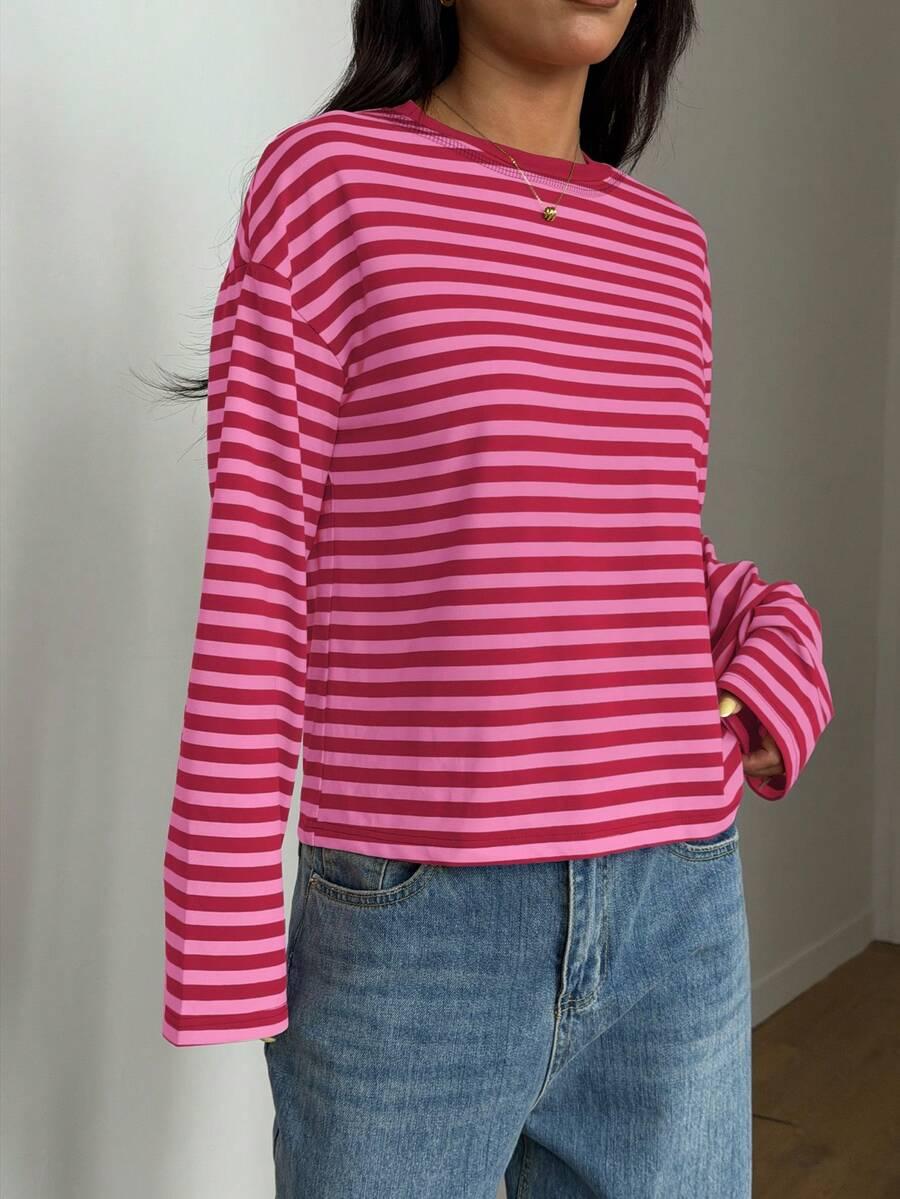 bluzka oversize wzór paski