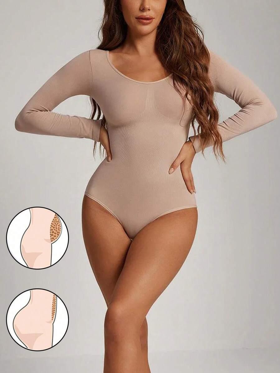BODY Z DŁUGIM RĘKAWEM OKRĄGŁY DEKOLT 