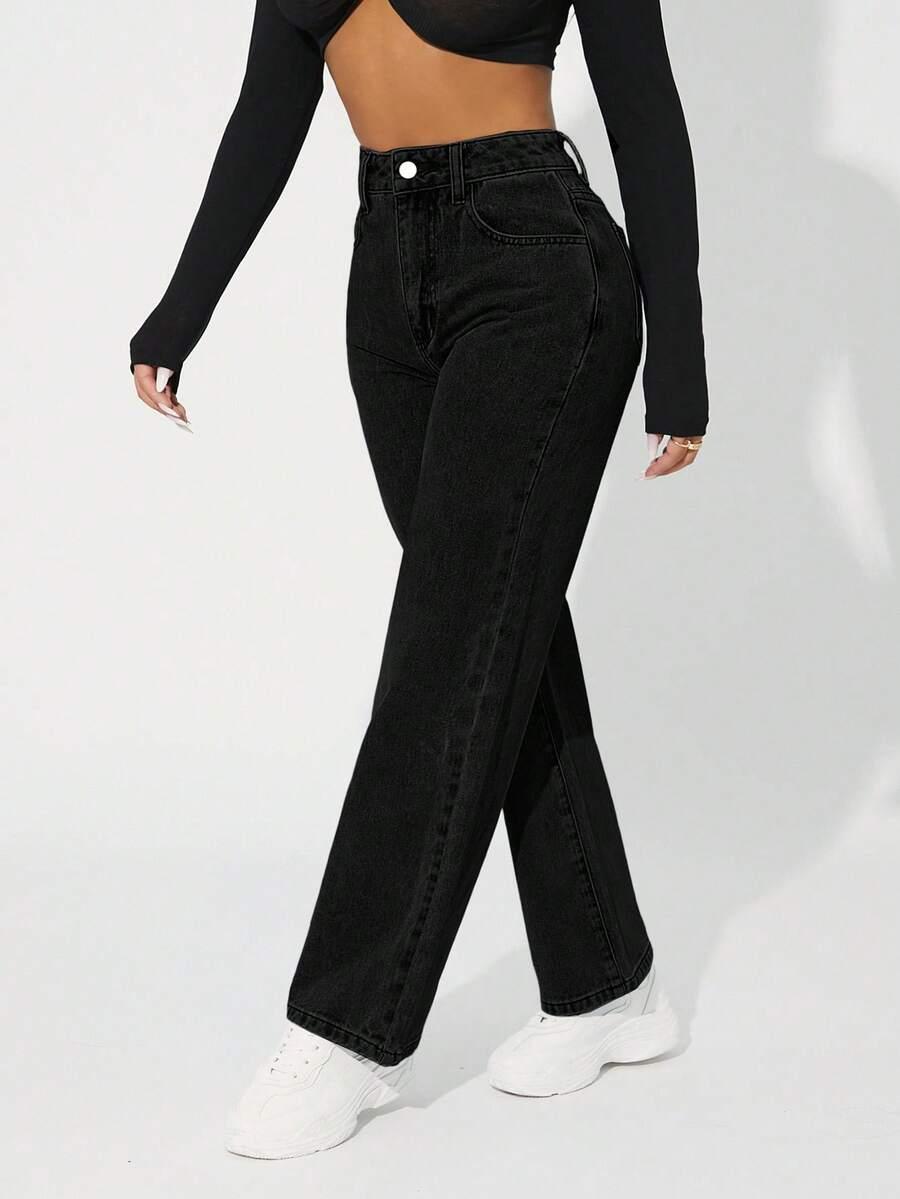 czarne jeansy casual
