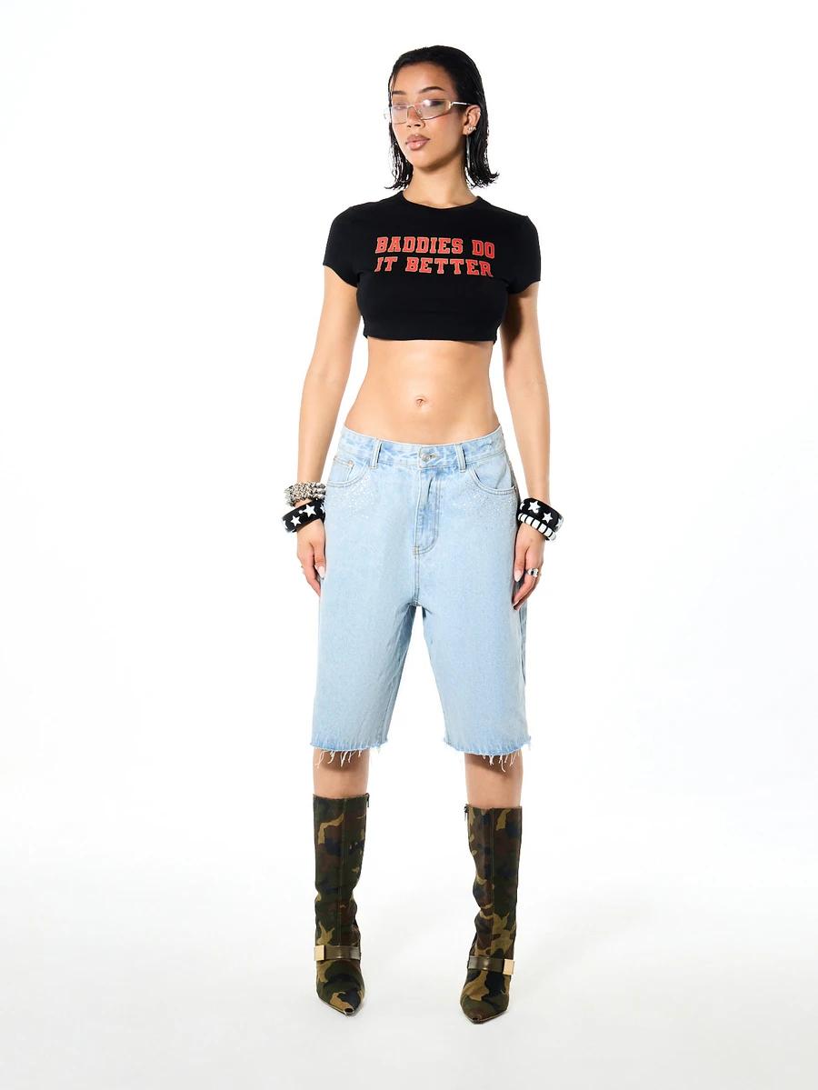 niebieskie SPODENKI JEANS
