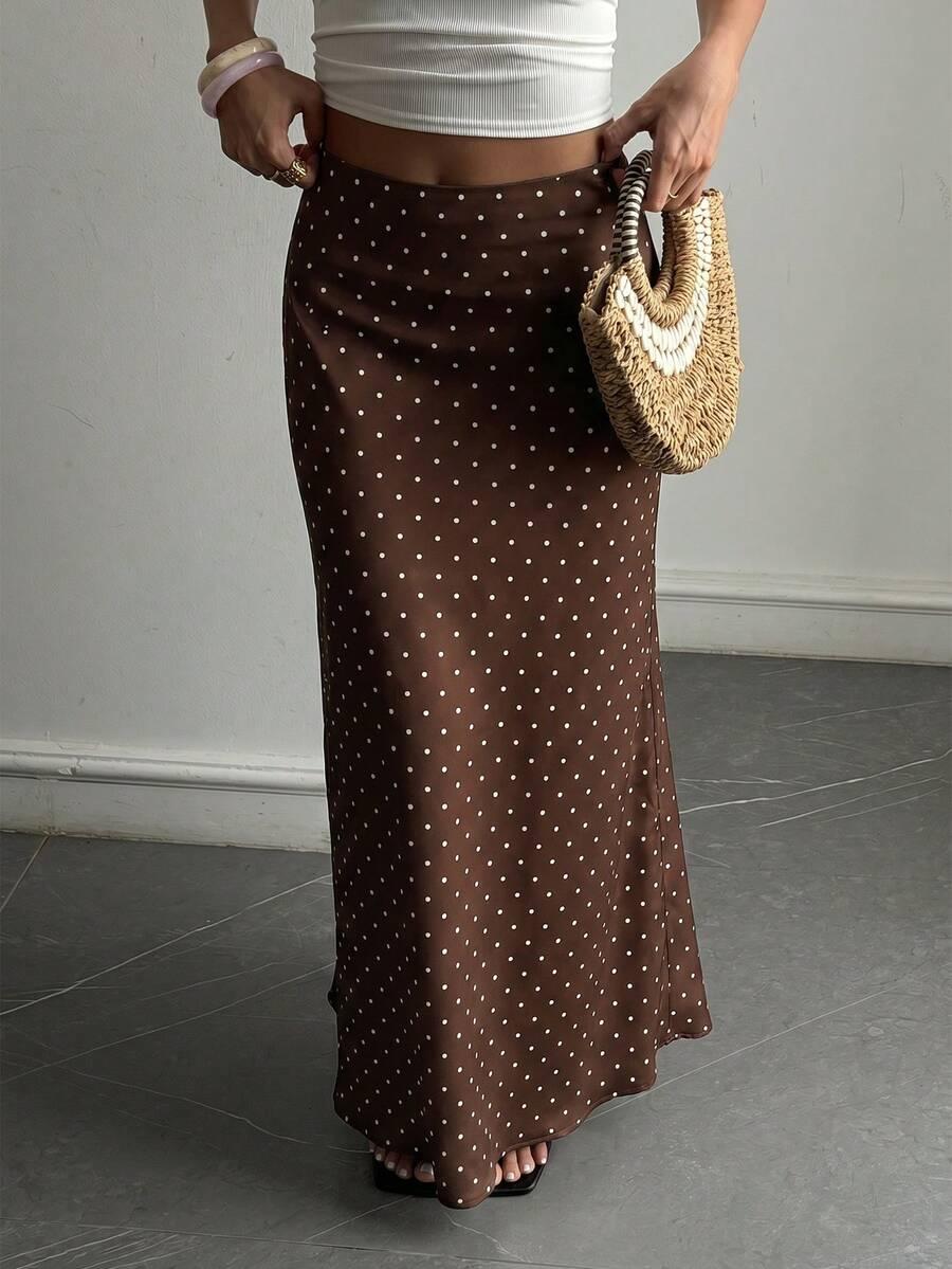 SPÓDNICA MAXI W GROSZKI