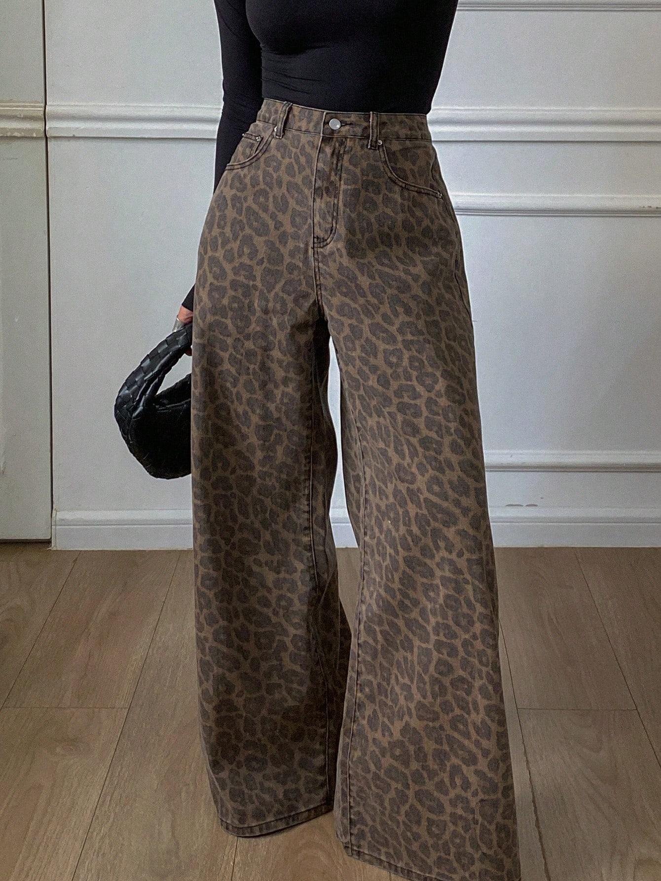 SPODNIE JEANS ANIMAL PRINT