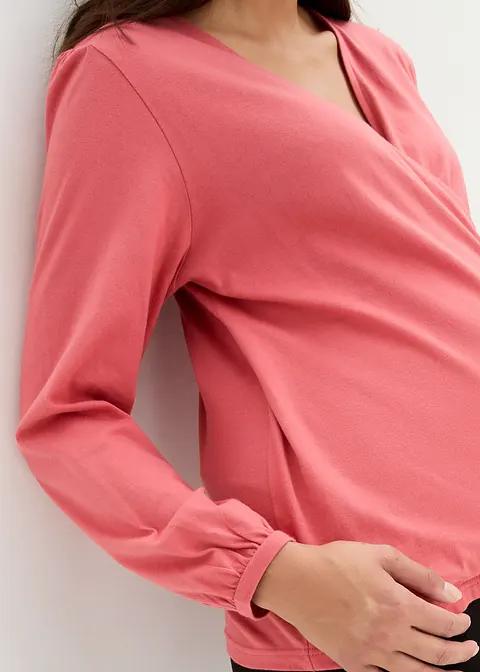 BLUZKA CIĄŻOWA Z DŁUGIM RĘKAWEM V-NECK 