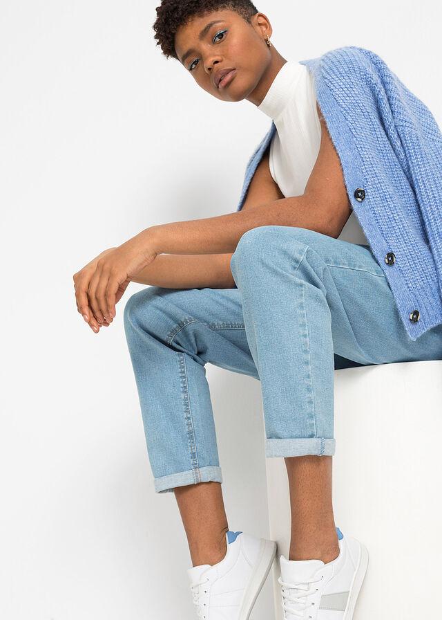 NIEBIESKIE SPODNIE MOM JEANS