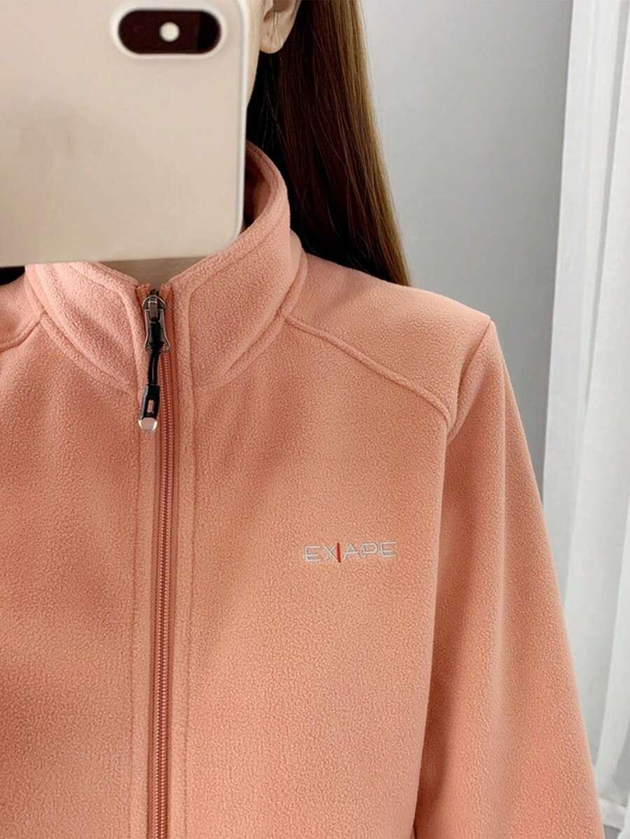 pokarowa bluza zamek