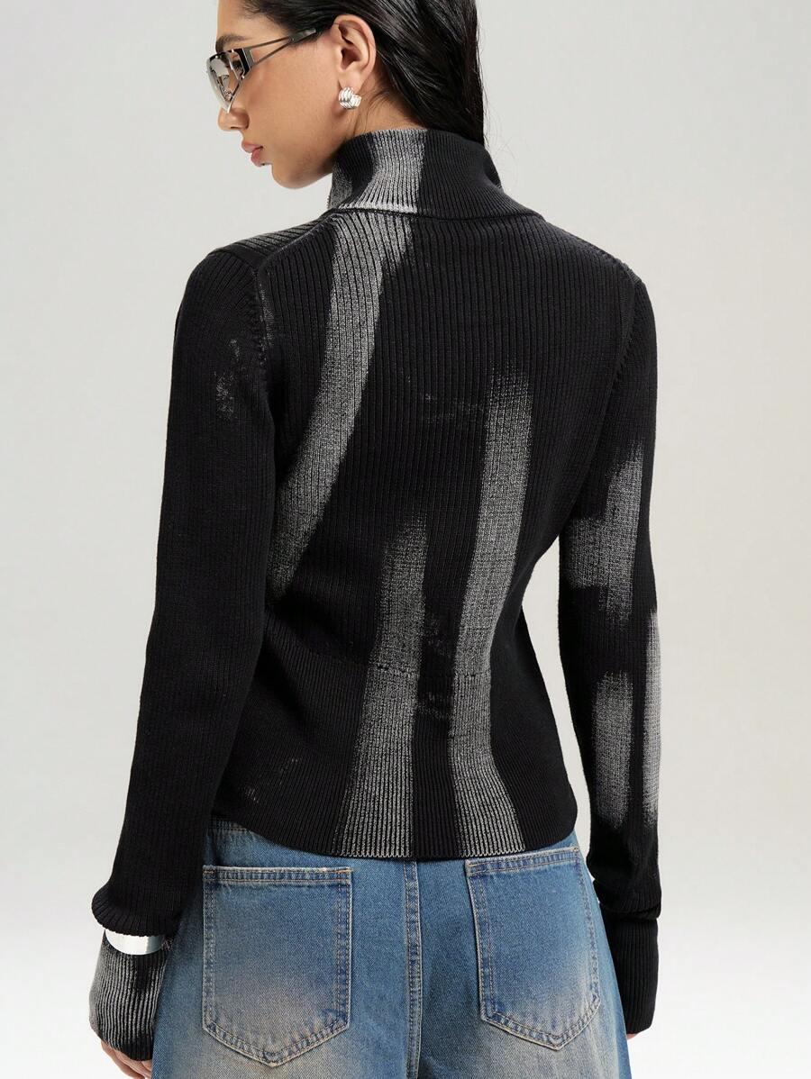dzianinowy sweter zamek 