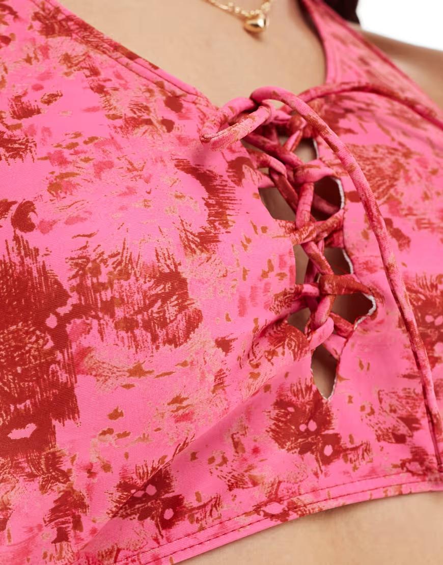 góra od bikini wiązanie print