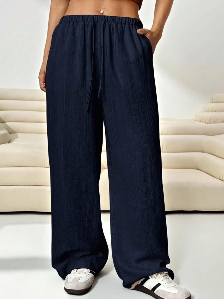 GRANATOWE SPODNIE CASUAL