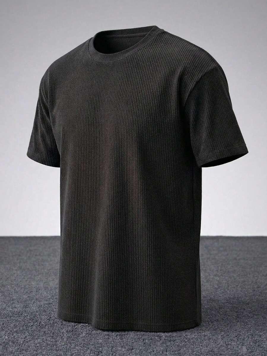 czarny t-shirt prążki 