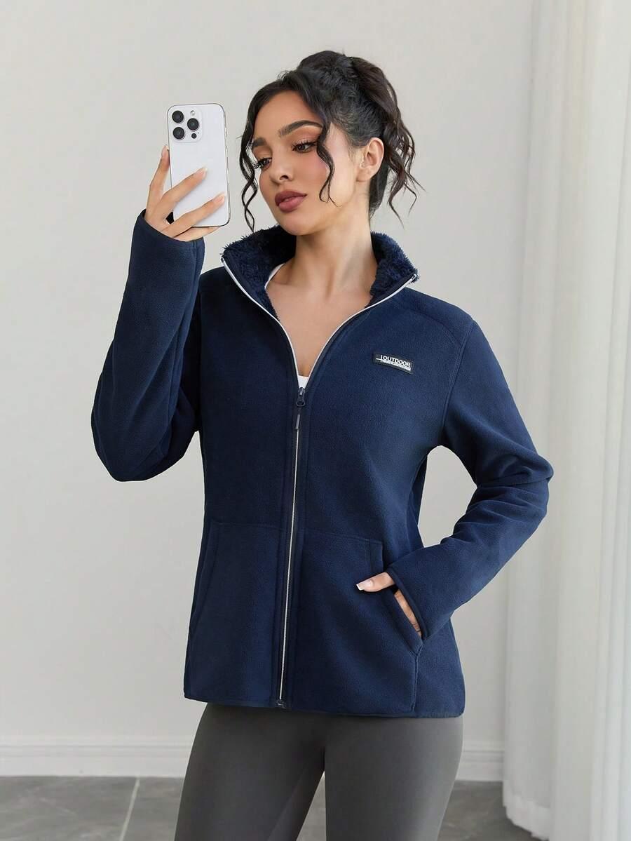 GRANATOWA ROZPINANA BLUZA 