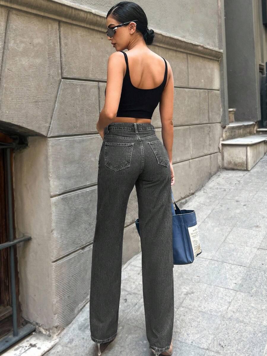 szare spodnie jeans 