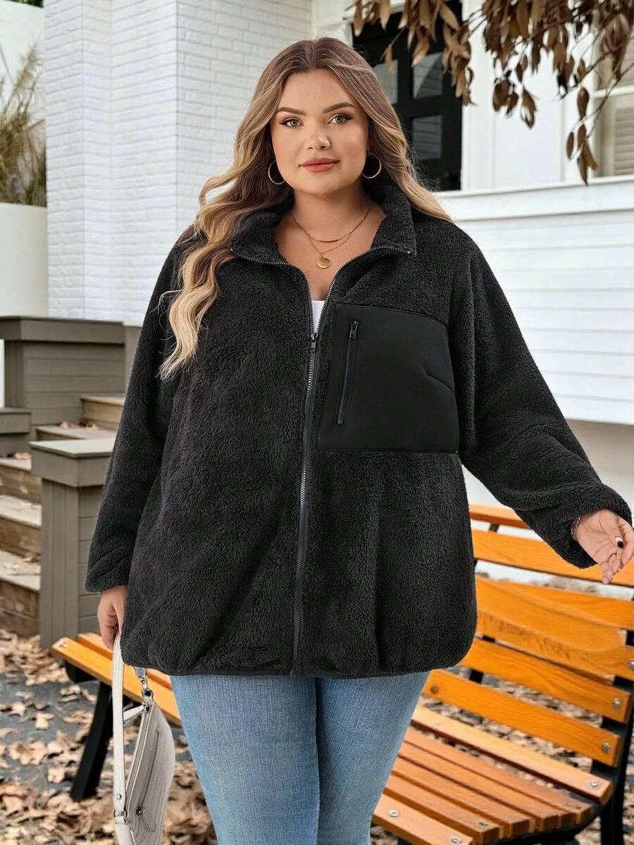 czarny polar zip 