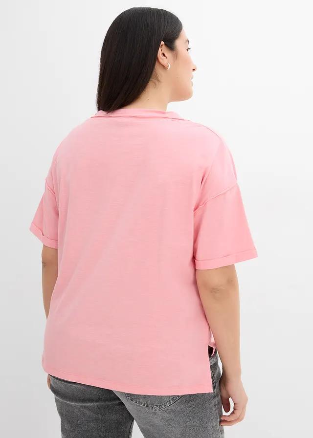 RÓŻOWA BLUZKA V-NECK