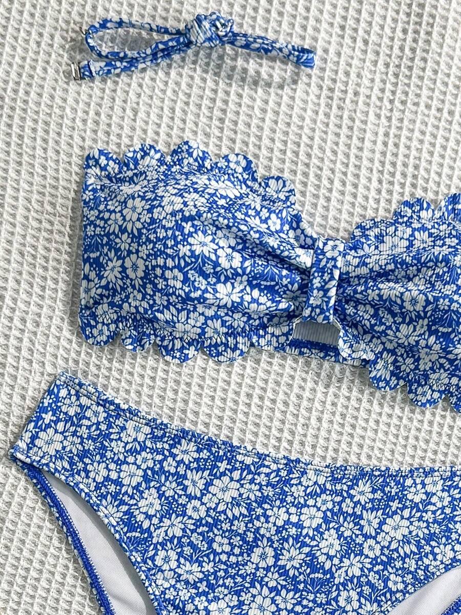 dwuczęściowy strój kąpielowy komplet floral print