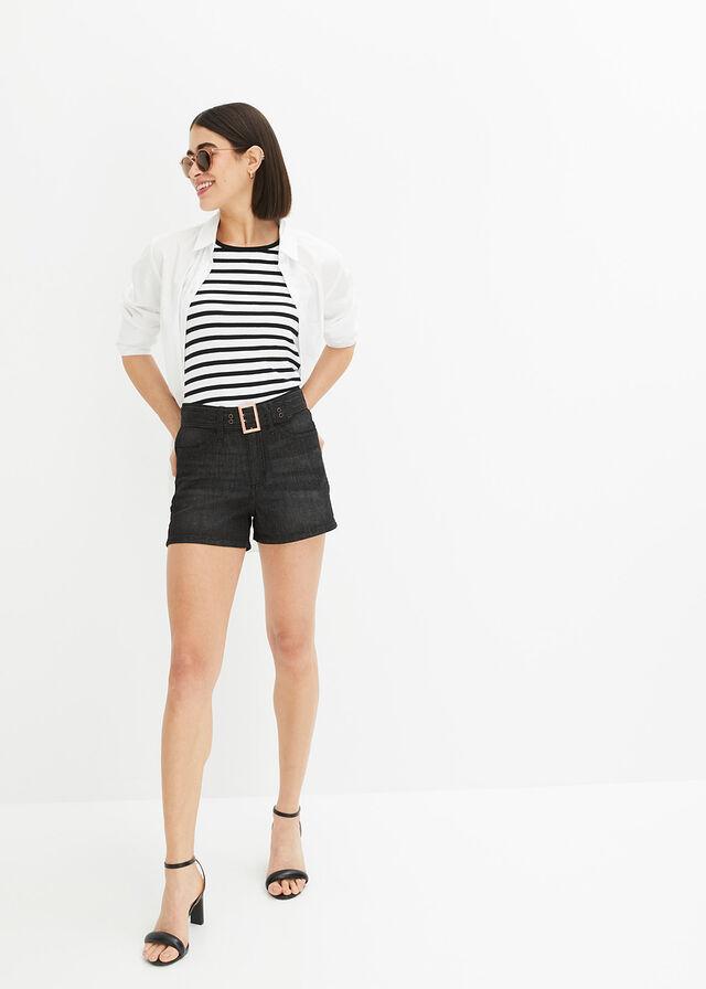 czarne spodenki jeans