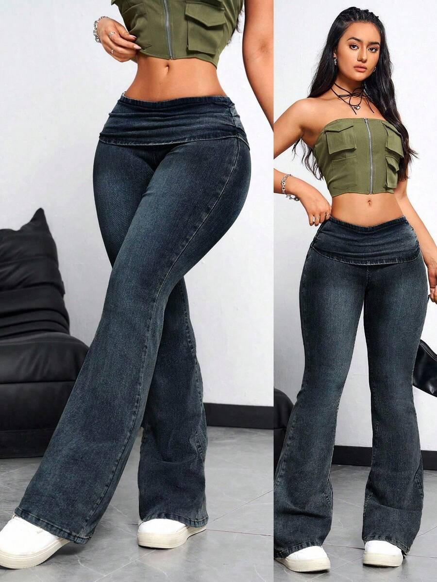 niebieskie jeansy niski stan