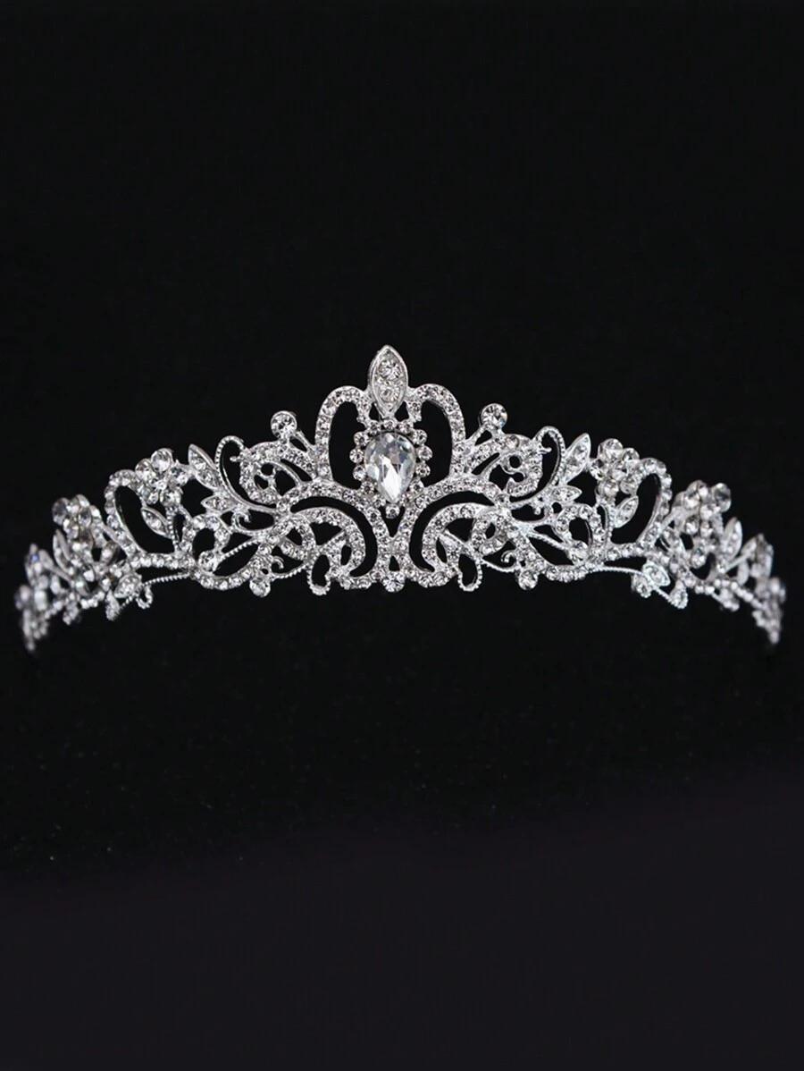 srebrna tiara połysk