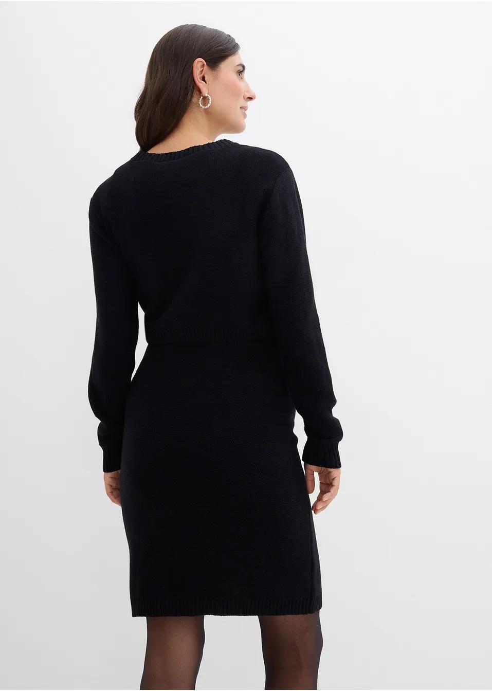 czarny dzianinowy sweter