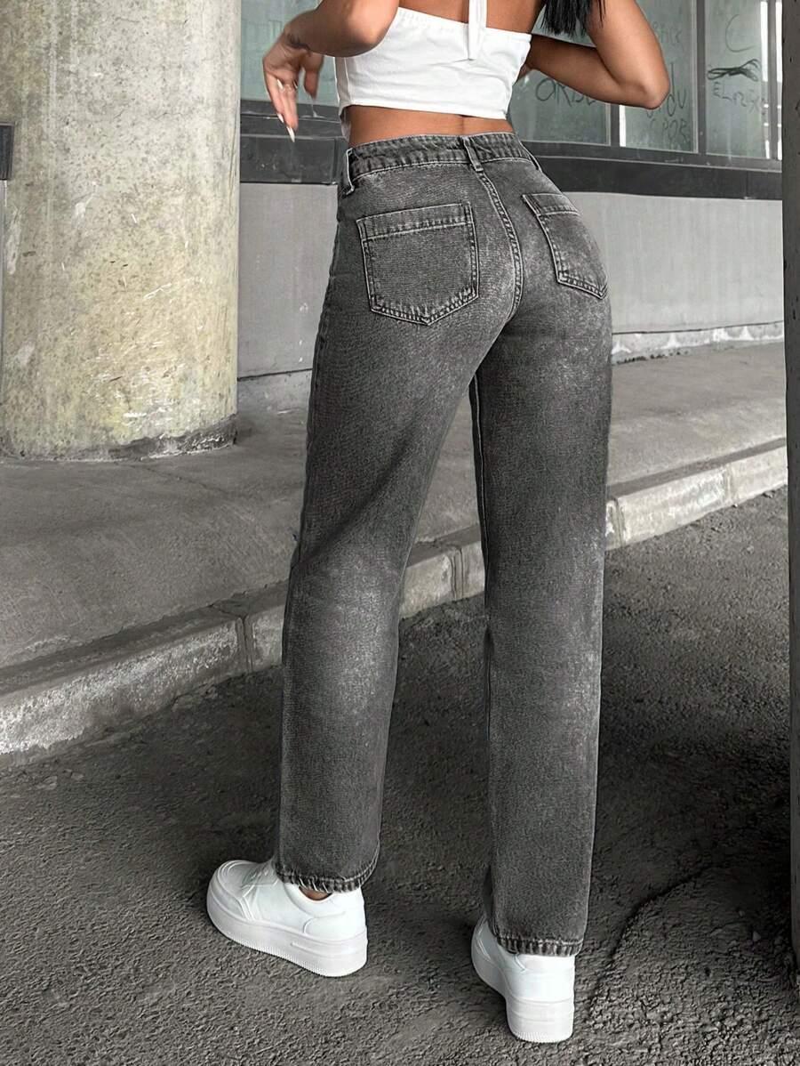 SZARE SPODNIE JEANS 