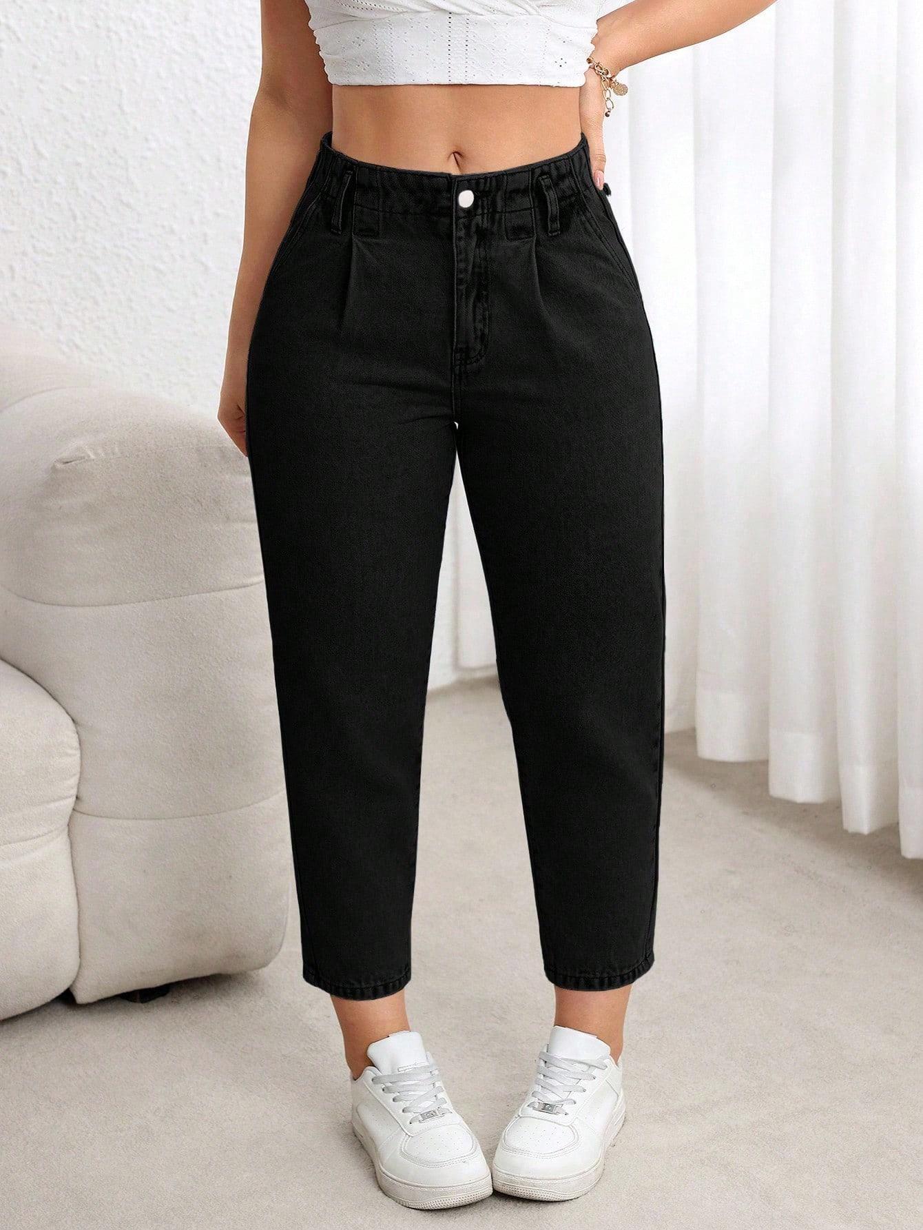 CZARNE SPODNIE JEANS