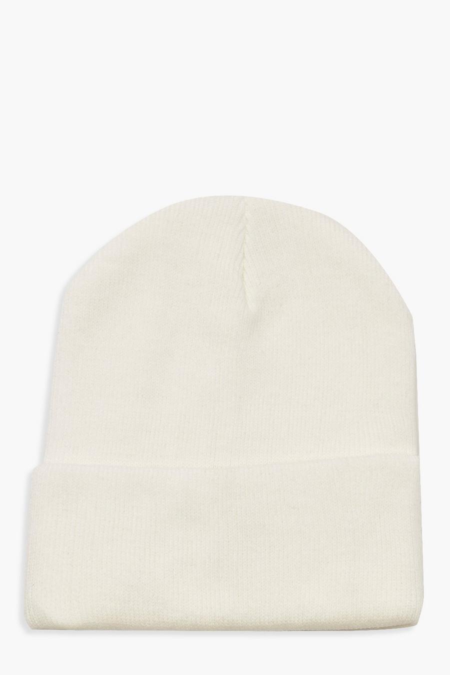 kremowa gładka czapka beanie