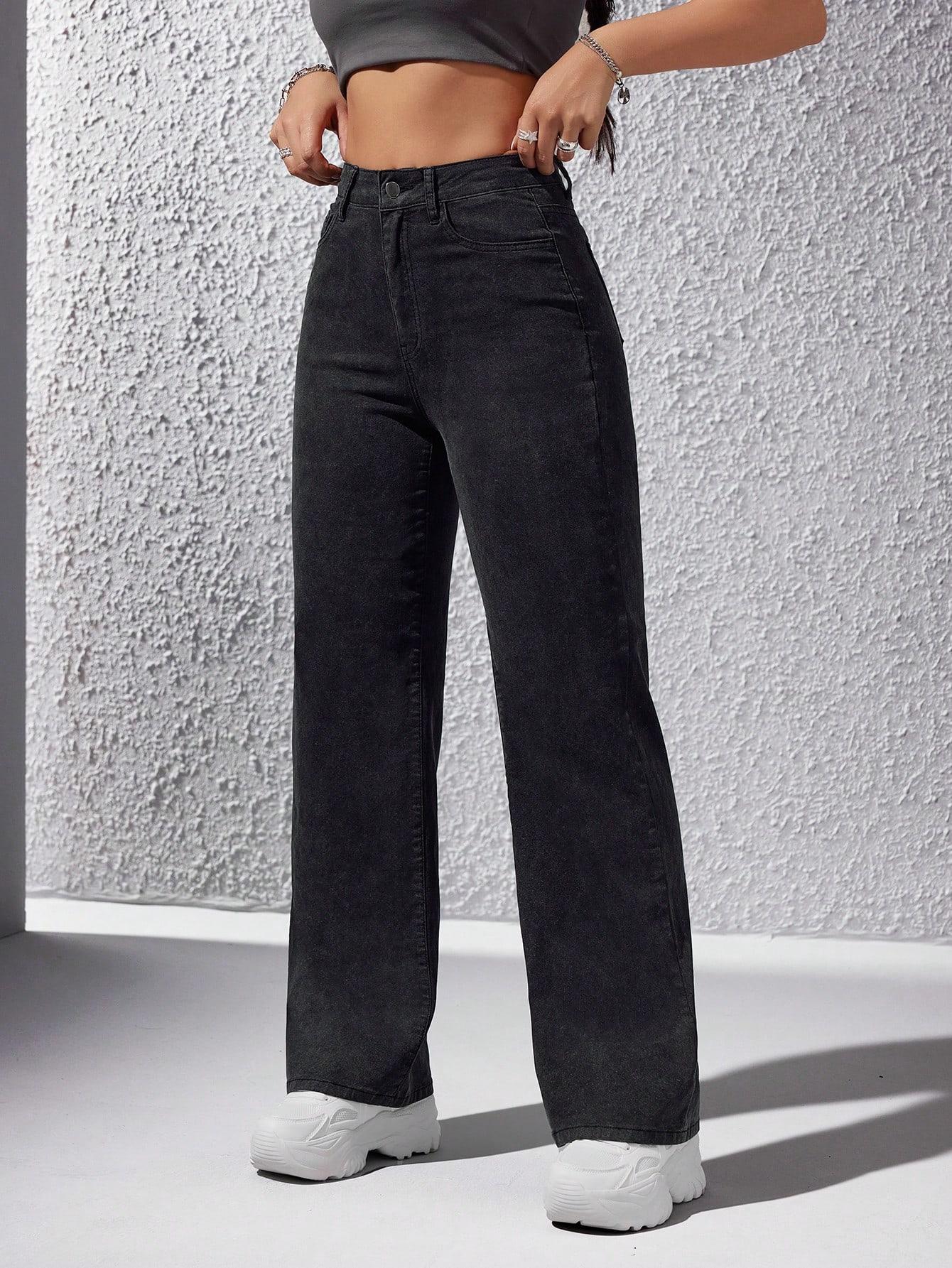 SZARE SPODNIE JEANS KIESZENIE 