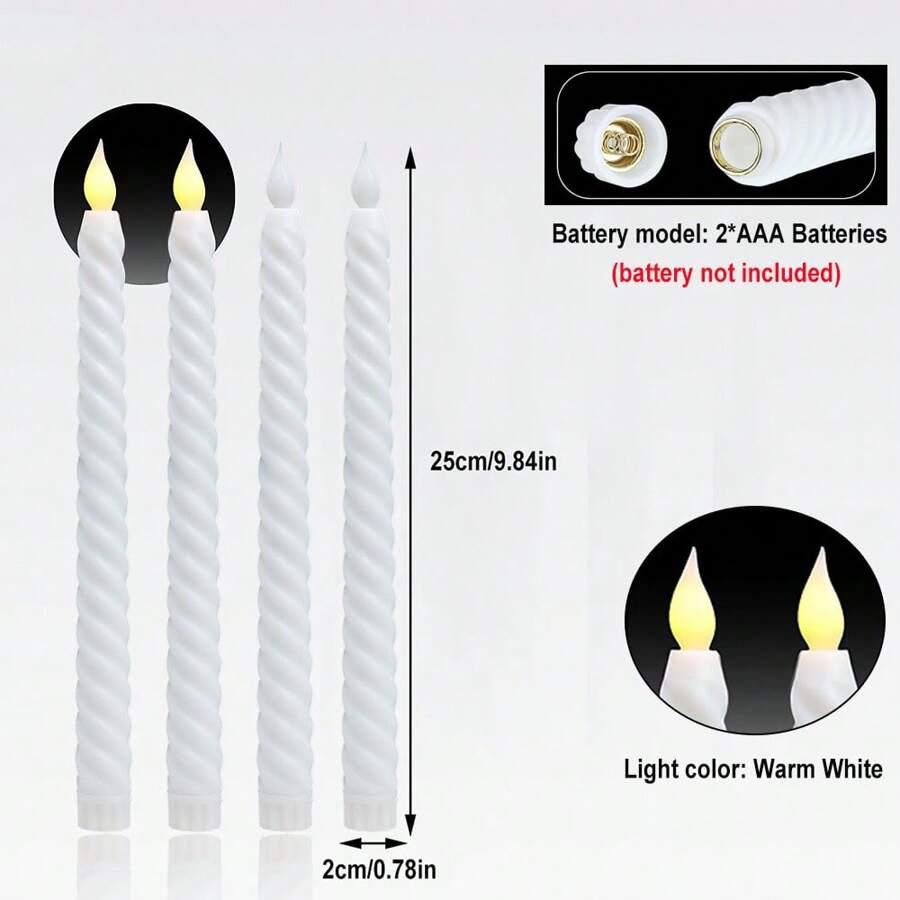 biała świeczka led 2-pack