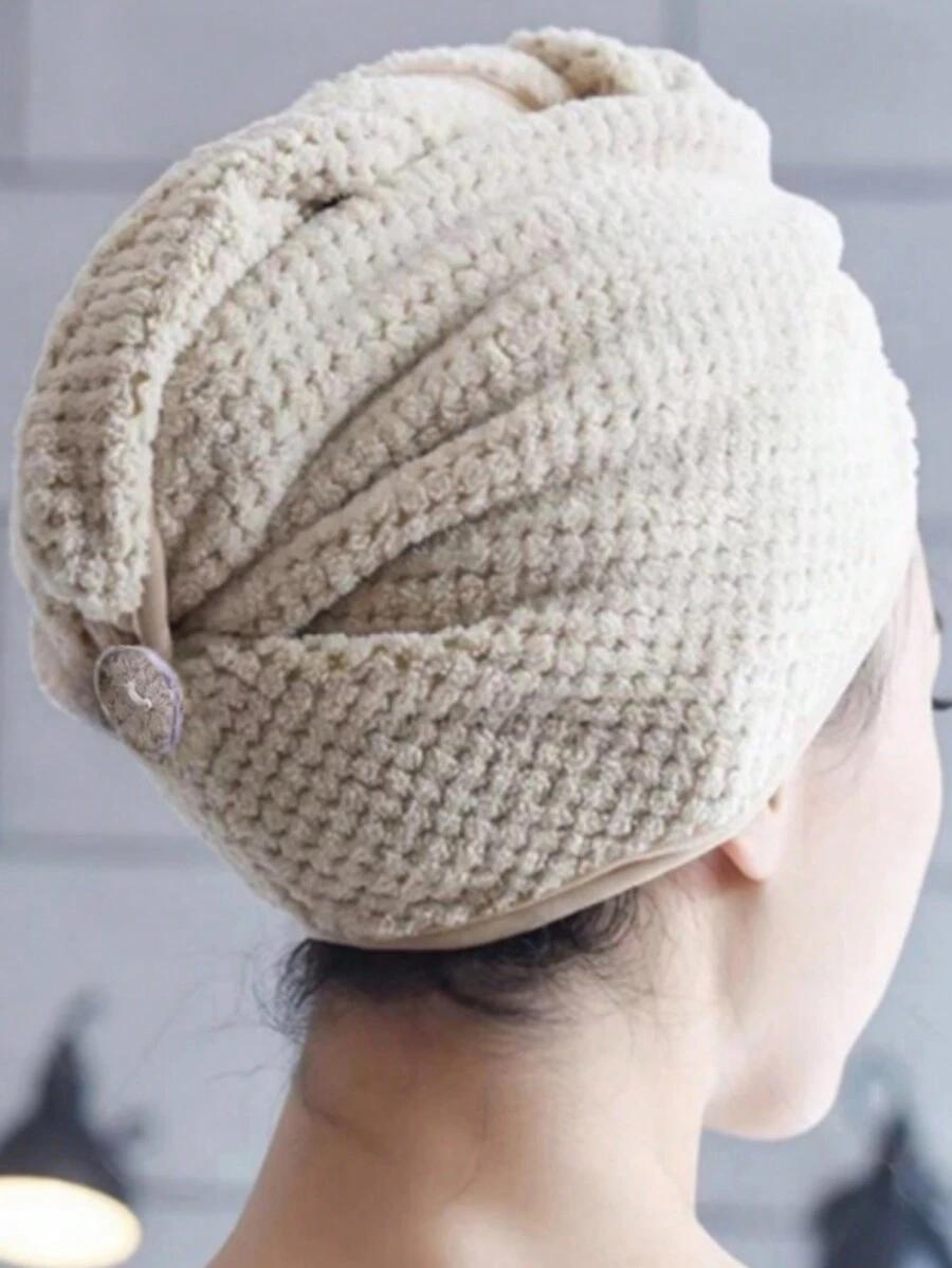 beżowy ręcznik turban