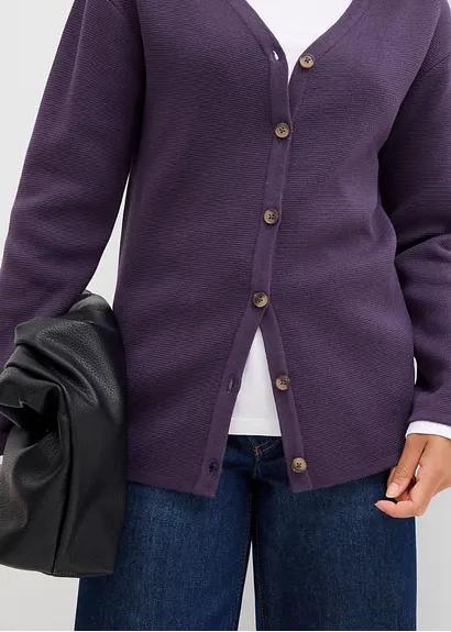 SWETER DAMSKI SEREK/V-DEKOLT BAWEŁNIANY ROZPINANY