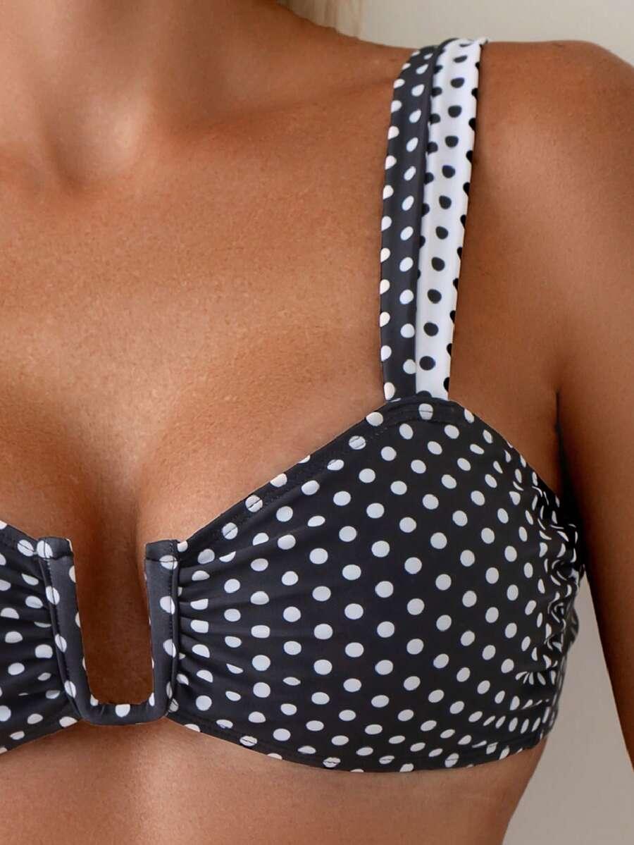 dwuczęściowe bikini w groszki
