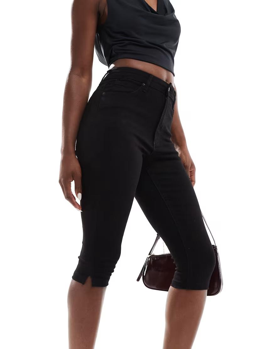 CZARNE SPODNIE JEANS 3/4