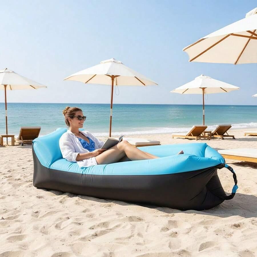 niebieska sofa dmuchana