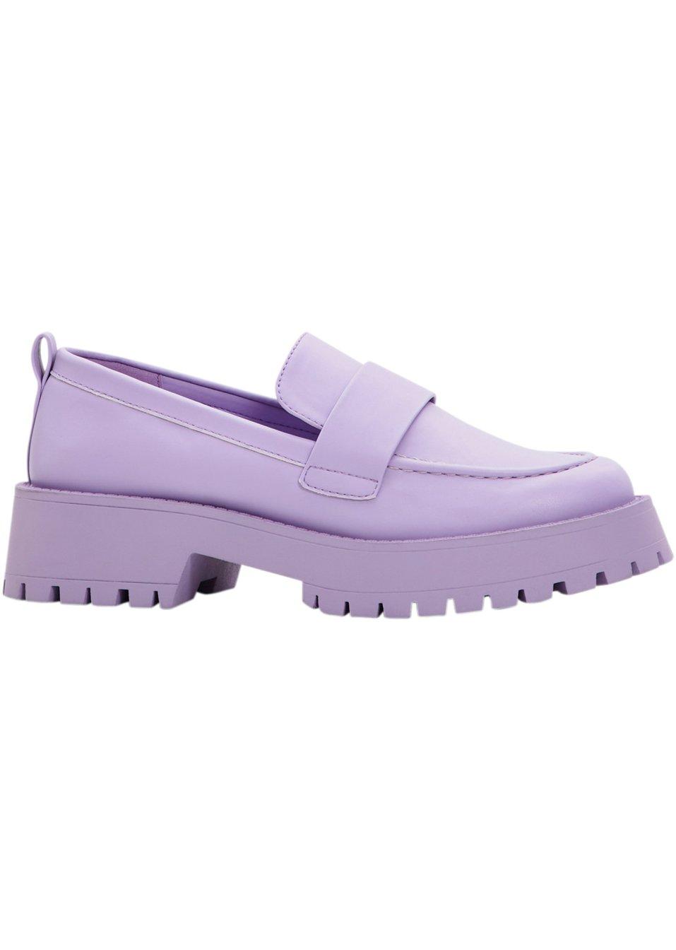 PÓŁBUTY LOAFERSY FIOLETOWE