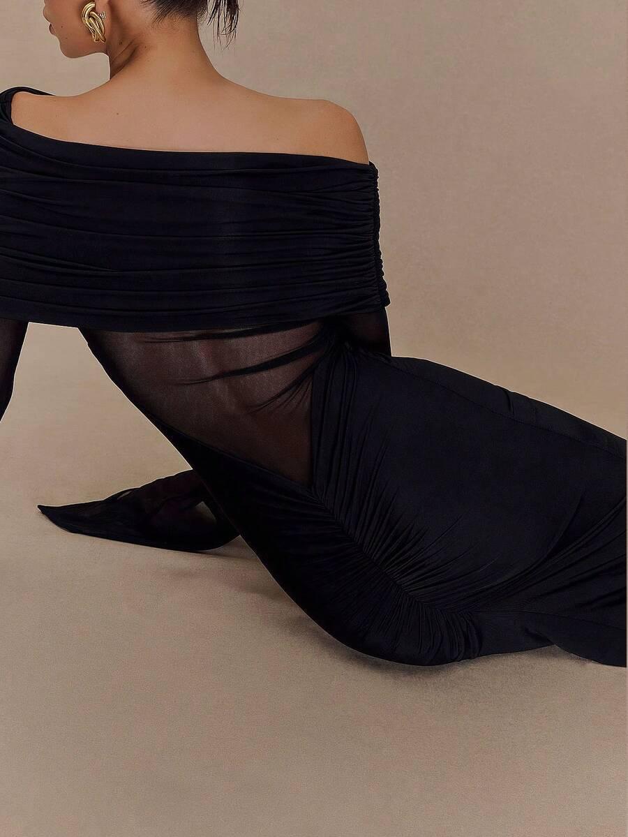 CZARNA MAXI SUKIENKA