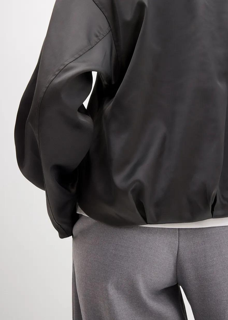 KURTKA DAMSKA PLUS SIZE BOMBER DO PASA DŁUGI RĘKAW