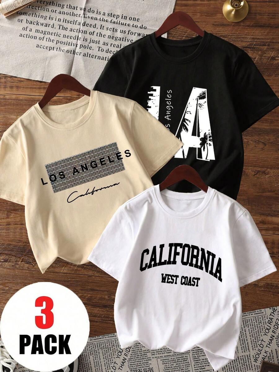 t-shirt nadruk 3-pack