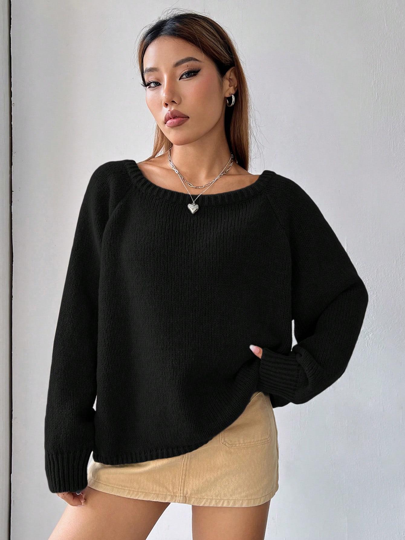 czarny luźny sweter