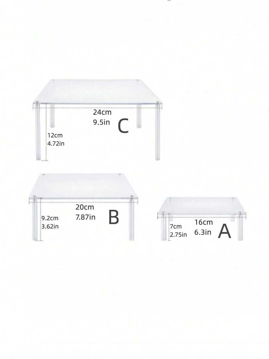 W PRZEZROCZYSTY AKRYLOWY STOJAK NA CIASTO 3-PACK