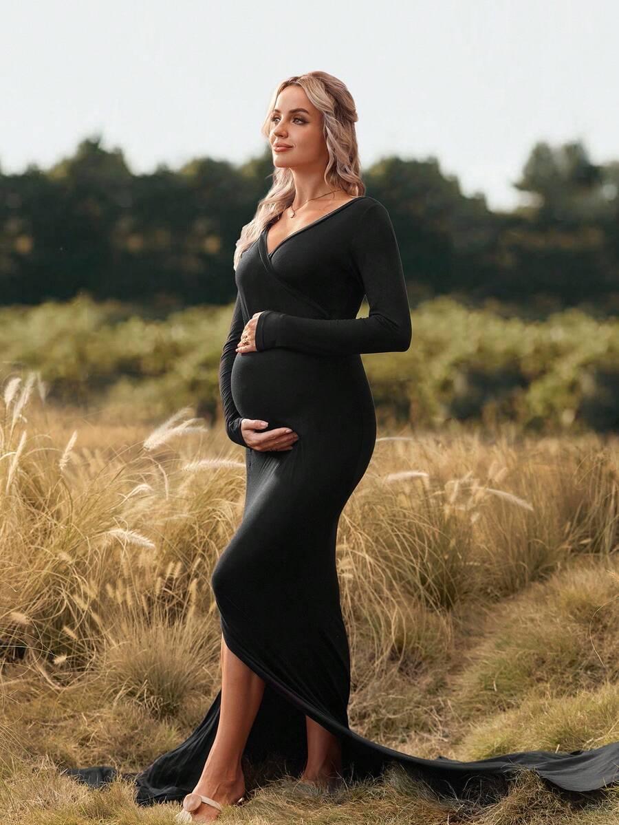 CZARNA MAXI SUKIENKA
