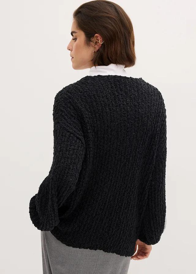 czarny sweter v-neck