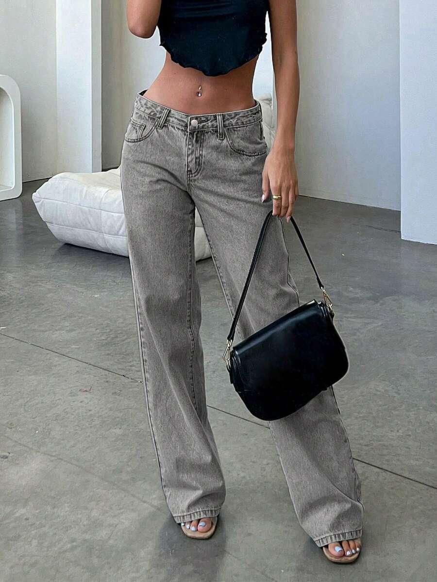 SZARE SPODNIE JEANS 