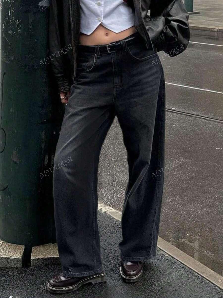 CZARNE SPODNIE JEANS
